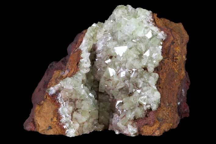 Gemmy, Adamite Crystals With Calcite - Ojuela Mine, Mexico #155319